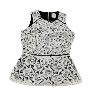 Maeve lace appliqué peplum top